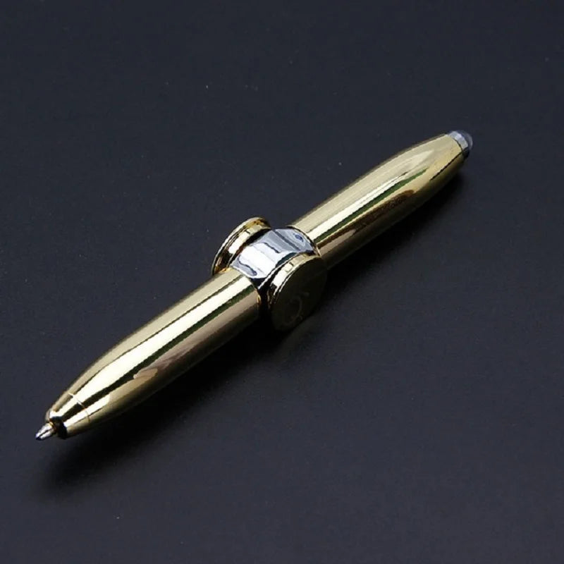 Bolígrafo LED multifunción creativo, giroscopio giratorio de descompresión, bolígrafo de Metal, suministros escolares de oficina a la moda, bolígrafos de escritura