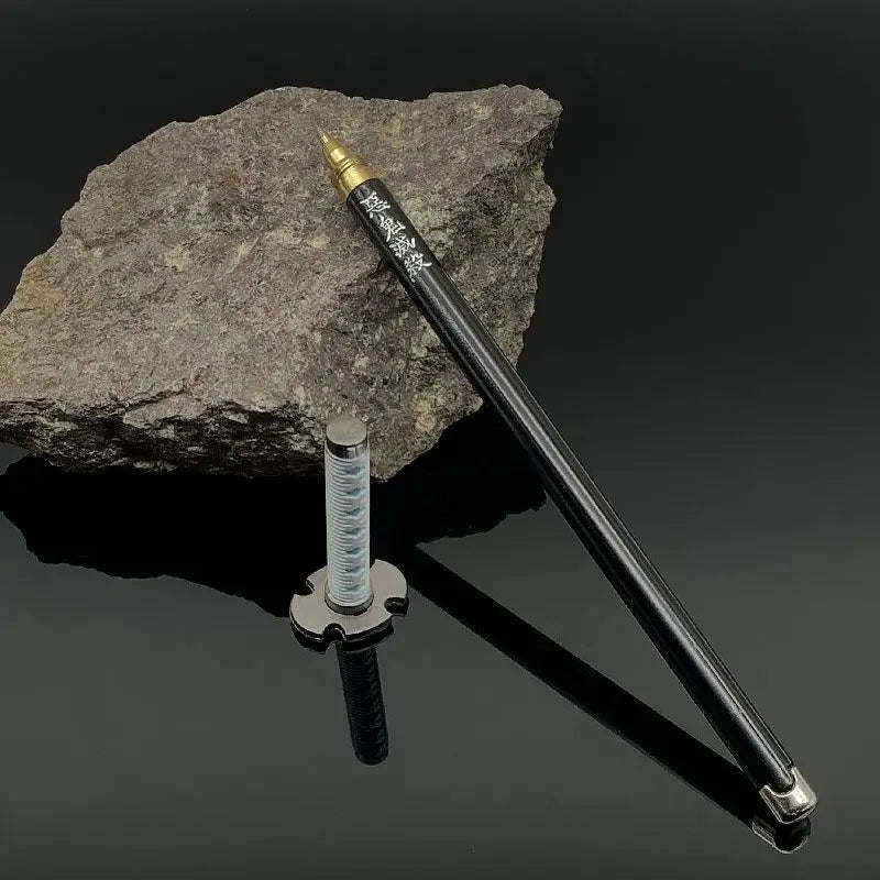 Bolígrafos de Gel Demon Slayer Nichirin Blade, bolígrafo de firma de Metal de Anime de 0,5mm, papelería negra, suministros escolares y de oficina, regalo de escritura
