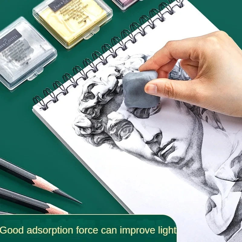 Faber-Castell-goma de plasticidad, borrador de arte suave, toallita para resaltar, goma amasada para arte, diseño de dibujo, papelería
