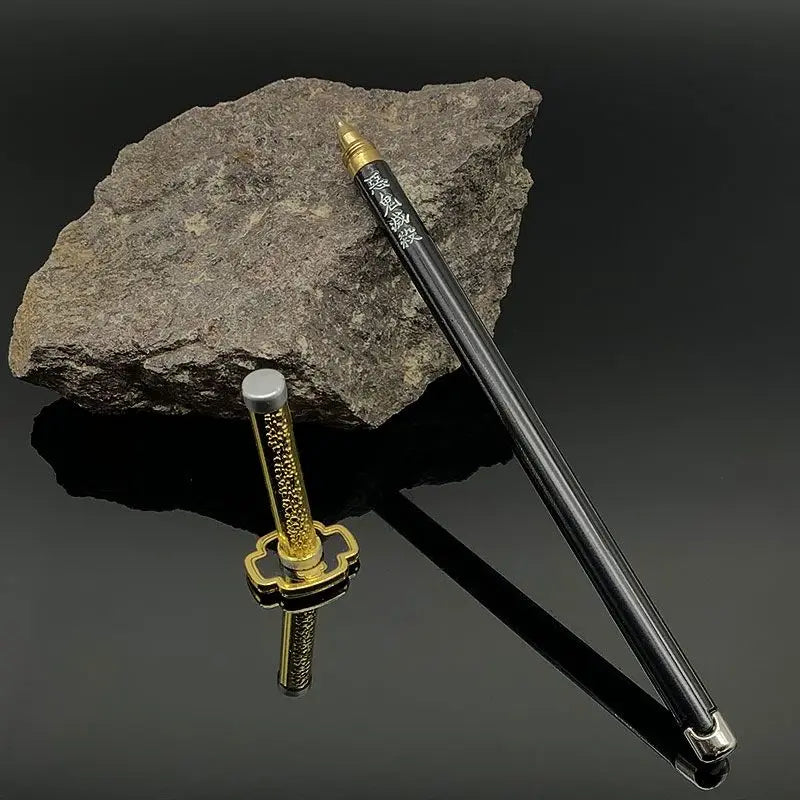 Bolígrafos de Gel Demon Slayer Nichirin Blade, bolígrafo de firma de Metal de Anime de 0,5mm, papelería negra, suministros escolares y de oficina, regalo de escritura