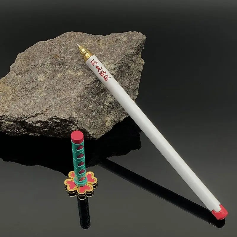 Bolígrafos de Gel Demon Slayer Nichirin Blade, bolígrafo de firma de Metal de Anime de 0,5mm, papelería negra, suministros escolares y de oficina, regalo de escritura