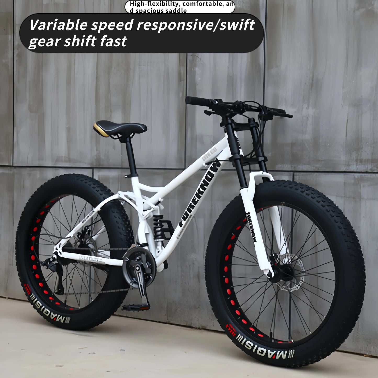 Bicicleta de montaña todoterreno 4.0 de velocidad variable con neumáticos ultraanchos y bicicletas para adultos que absorben los golpes
