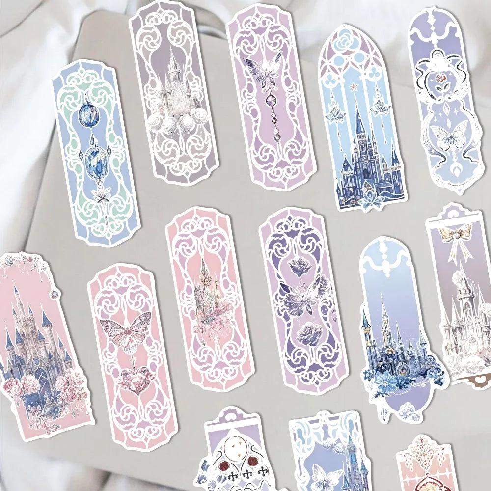 30 marcapáginas de Castillo de ensueño rosa, manuales pequeños y personalizados, marcapáginas de decoración de escritorio