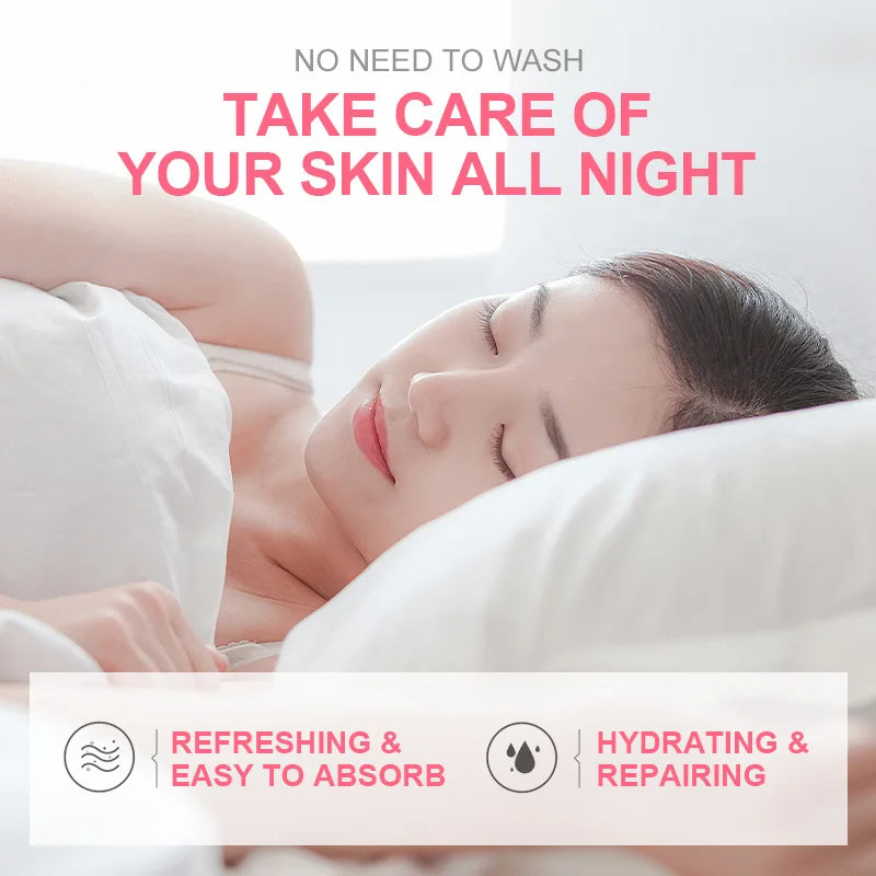 100 Uds Sakura mascarillas hidratantes para dormir crema de noche de viaje nutritiva Facial mejora la rugosidad y la sequedad productos para el cuidado de la piel