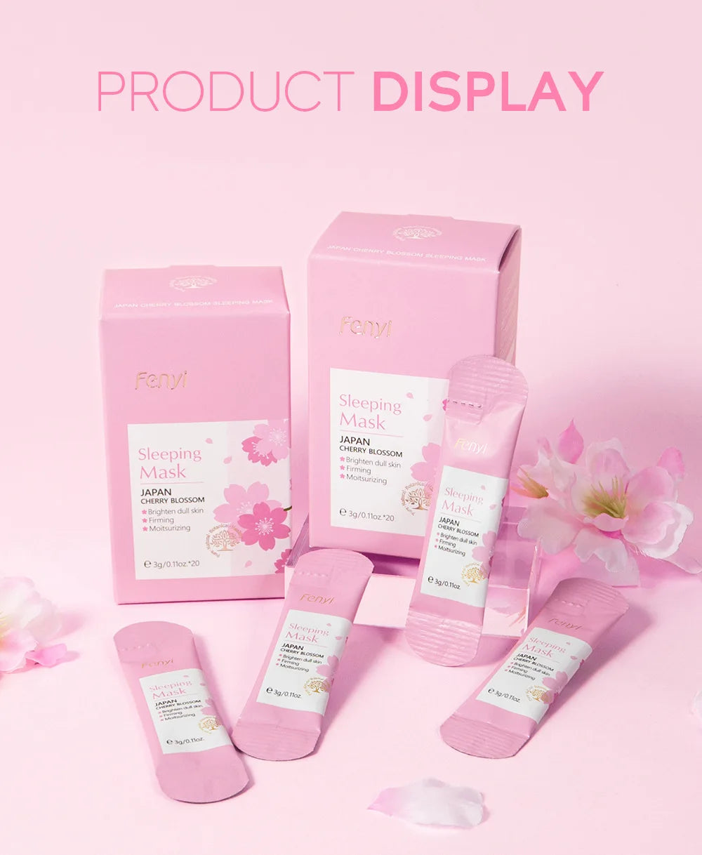 100 Uds Sakura mascarillas hidratantes para dormir crema de noche de viaje nutritiva Facial mejora la rugosidad y la sequedad productos para el cuidado de la piel