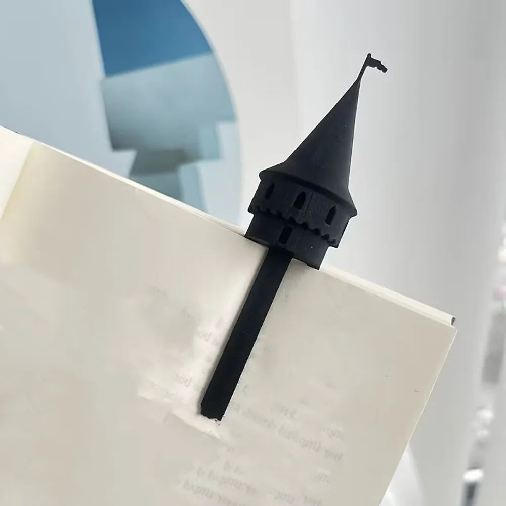 Adorables Marcadores de Libros con Forma de Castillo Mágico Impresos en 3D, Divertidos y Novedosos, Adornos Hechos a Mano, Herramienta de Lectura, Papelería de Oficina