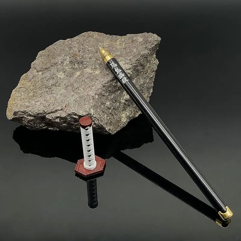 Bolígrafos de Gel Demon Slayer Nichirin Blade, bolígrafo de firma de Metal de Anime de 0,5mm, papelería negra, suministros escolares y de oficina, regalo de escritura