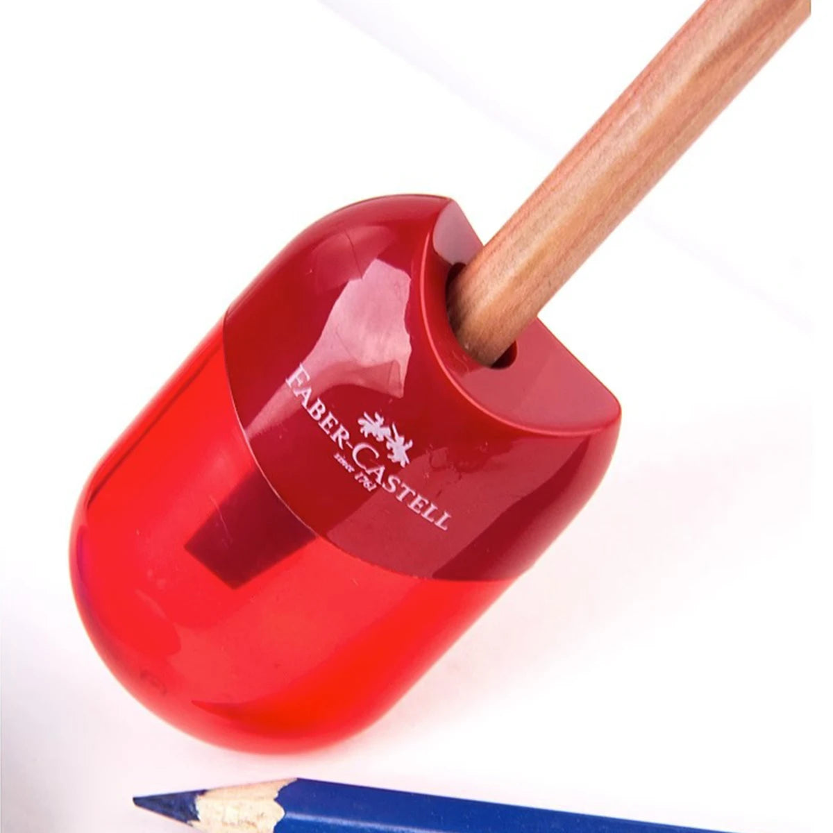 Sacapuntas FABER CASTELL, forma ovalada translúcida, gran capacidad de almacenamiento, fácil de enrollar, papelería artística fácil de pelar, 1 Uds.