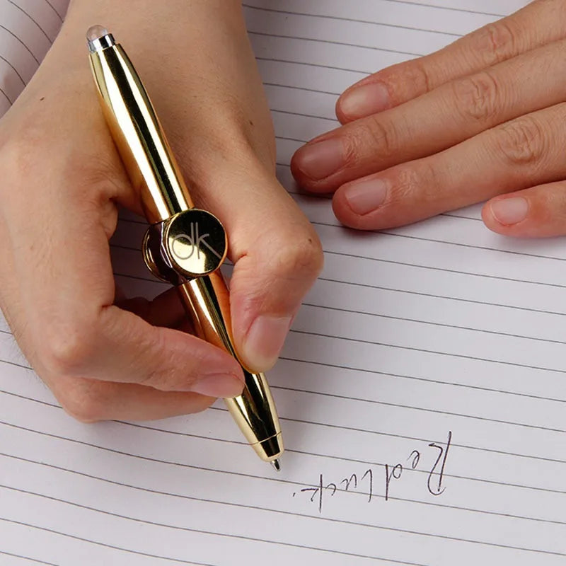 Bolígrafo LED multifunción creativo, giroscopio giratorio de descompresión, bolígrafo de Metal, suministros escolares de oficina a la moda, bolígrafos de escritura