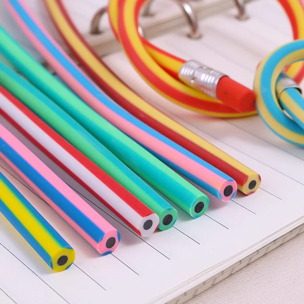 Lápiz mágico Flexible con goma de borrar para niños, papelería para estudiantes, suministros de oficina para la escuela, novedad creativa