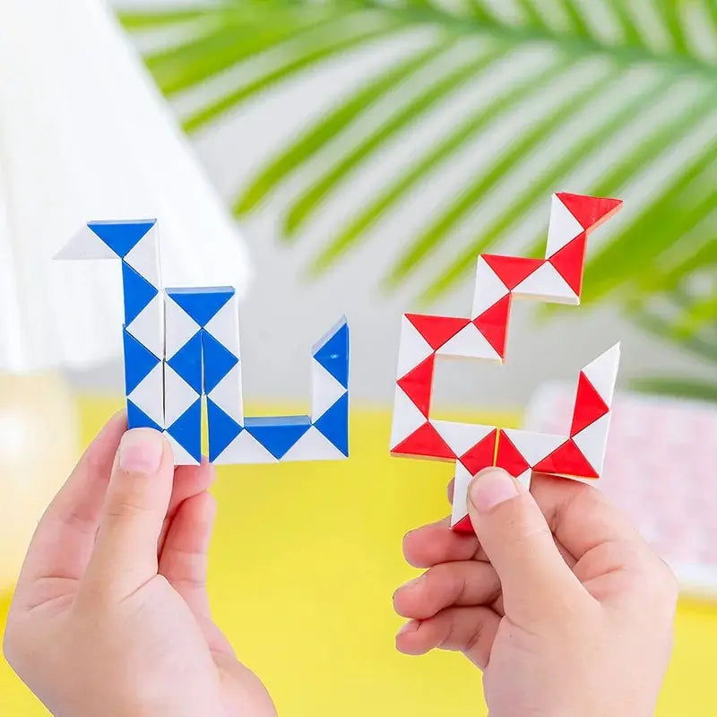 10 Uds. De regla mágica plegable de serpiente, rompecabezas, cubo antiestrés, juguete educativo, recuerdos de fiesta de cumpleaños para niños, bolsas de regalos, recompensa escolar de 21CM