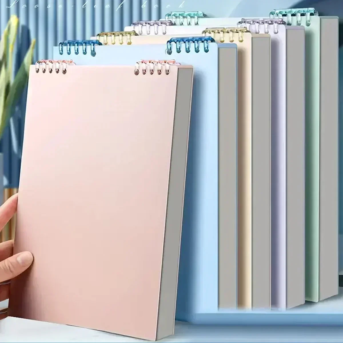 Cuaderno A5 de 60 Hojas Gruesas con Espiral, Hojas Sueltas con Páginas Rayadas para Estudiantes, Material de Oficina y Papelería Escolar
