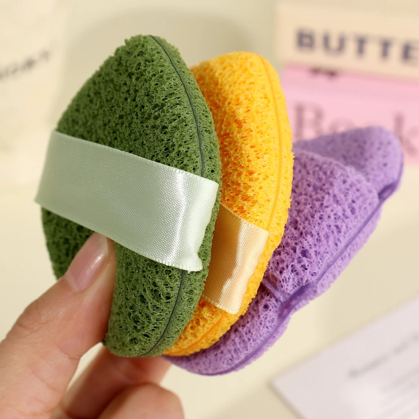 Esponja de limpieza exfoliante para lavado de cara, eliminador de espinillas, herramienta de espuma para maquillaje, limpieza profunda de poros, cuidado de la piel, 1-3 uds.