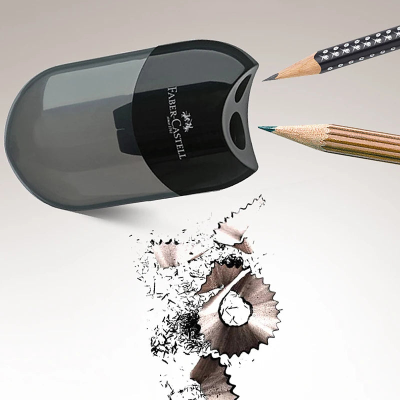 Faber Castell-Sacapuntas Kawaii para niños, Sacapuntas de un solo/doble agujero, material escolar para la vuelta a la escuela