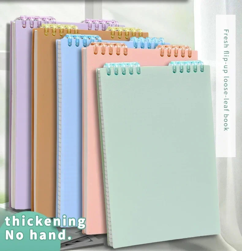 Cuaderno A5 de 60 Hojas Gruesas con Espiral, Hojas Sueltas con Páginas Rayadas para Estudiantes, Material de Oficina y Papelería Escolar