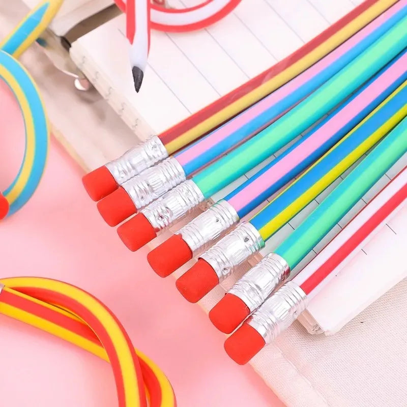 Lápiz mágico Flexible con goma de borrar para niños, papelería para estudiantes, suministros de oficina para la escuela, novedad creativa