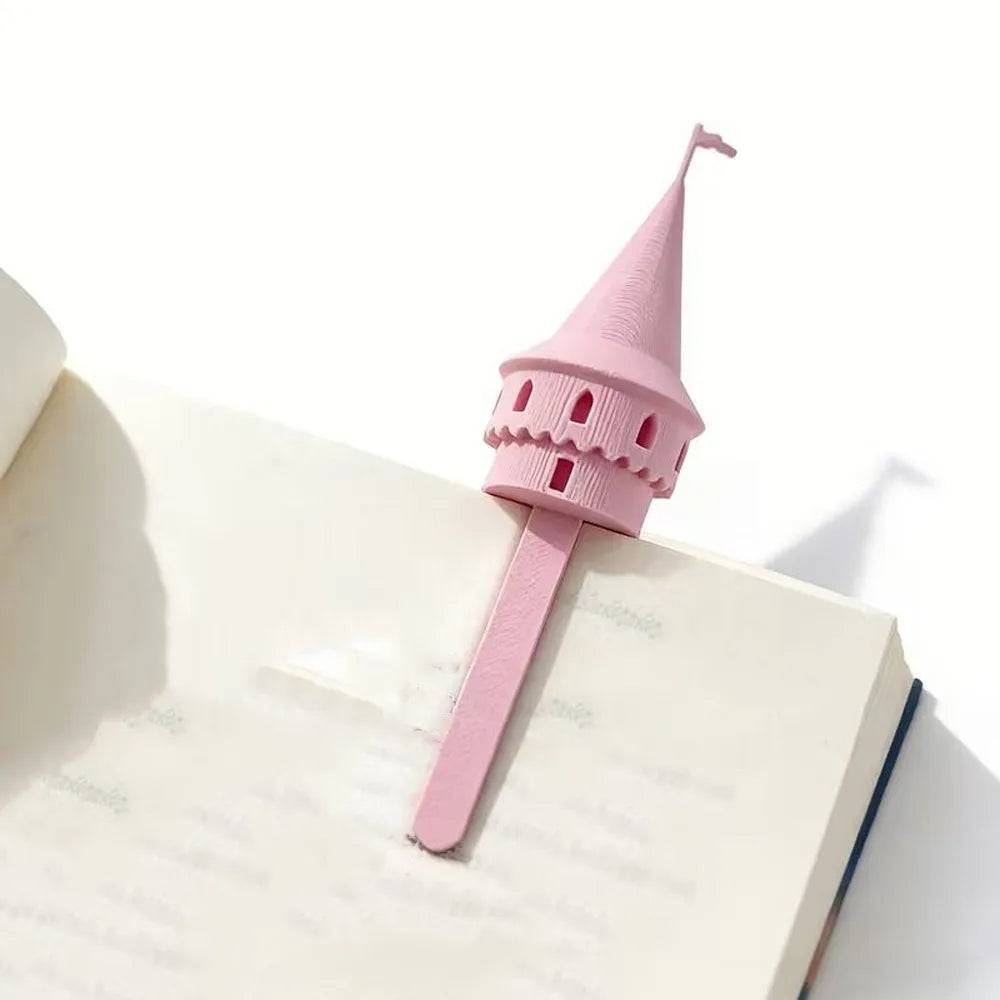Adorables Marcadores de Libros con Forma de Castillo Mágico Impresos en 3D, Divertidos y Novedosos, Adornos Hechos a Mano, Herramienta de Lectura, Papelería de Oficina