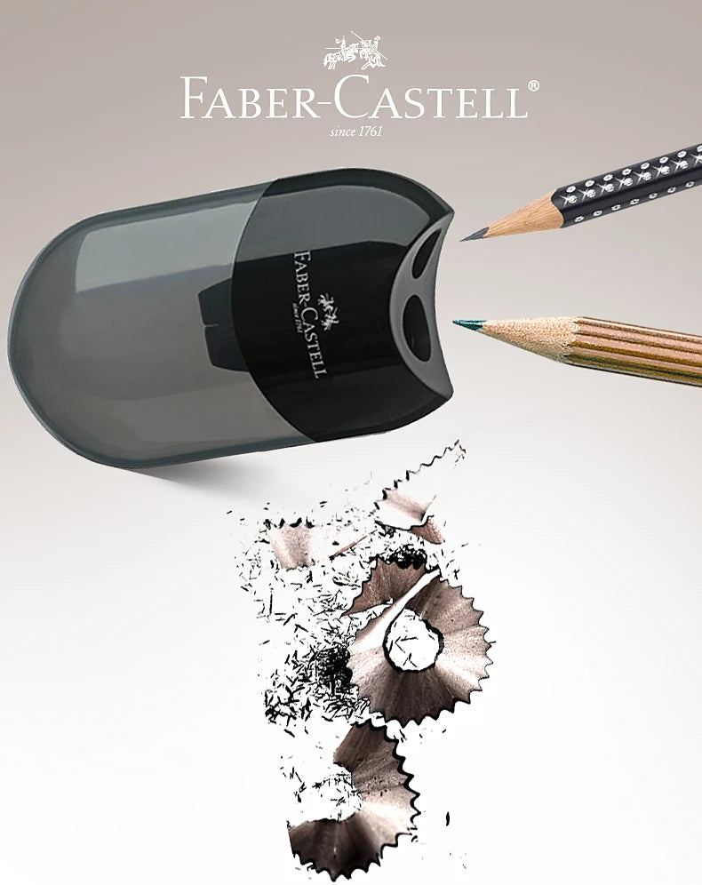 Sacapuntas Faber Castell de un solo orificio, papelería bonita, afilado fácil y ordenado para lápices estándar y gigantes, 1 ud.