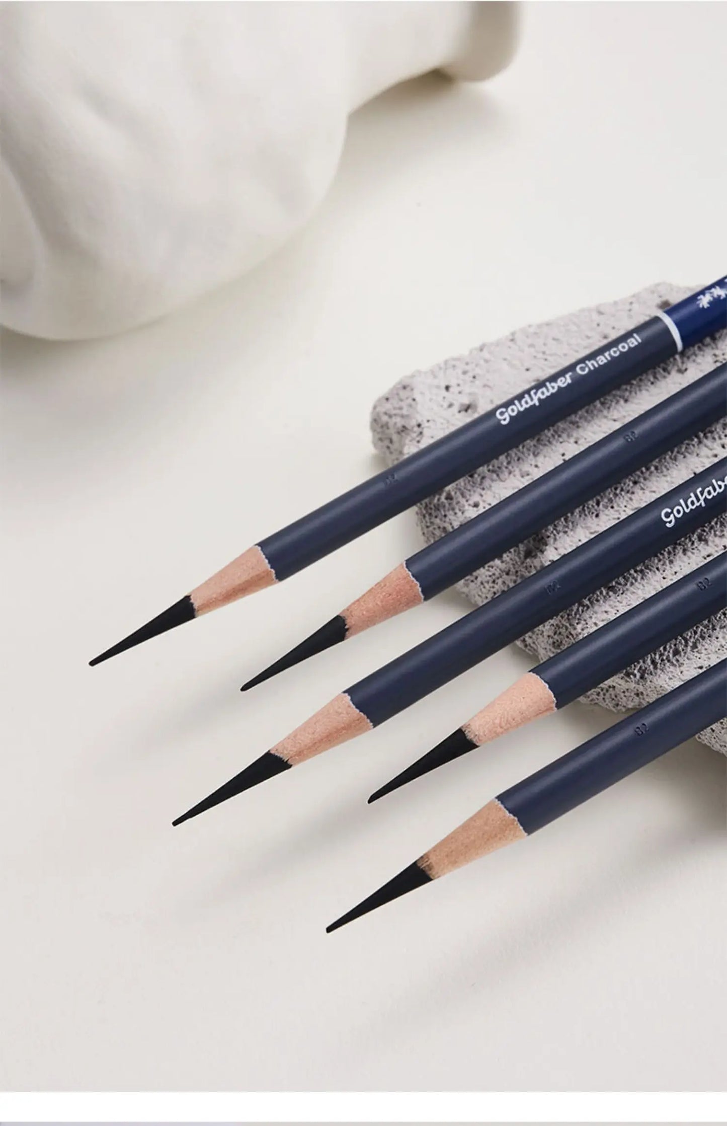 Juego de lápices de carbón profesionales Faber Castell, 5/12 piezas, lápices suaves, medianos y duros para dibujar, dibujar y sombrear