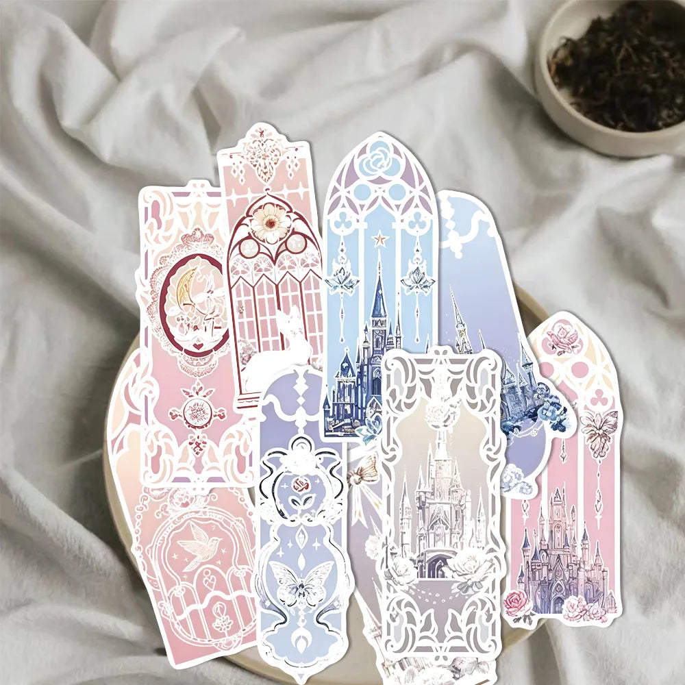 30 marcapáginas de Castillo de ensueño rosa, manuales pequeños y personalizados, marcapáginas de decoración de escritorio