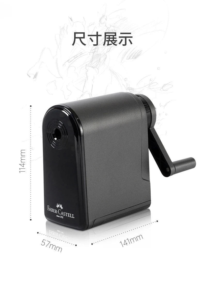 Faber Castell-Sacapuntas de Punta larga para artistas, Manual para arte, lápices de carbón, dibujo, bocetos, puntos ajustables
