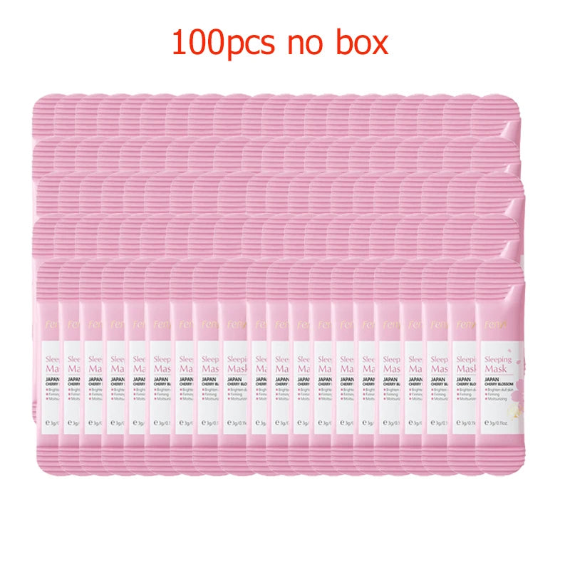 100 Uds Sakura mascarillas hidratantes para dormir crema de noche de viaje nutritiva Facial mejora la rugosidad y la sequedad productos para el cuidado de la piel