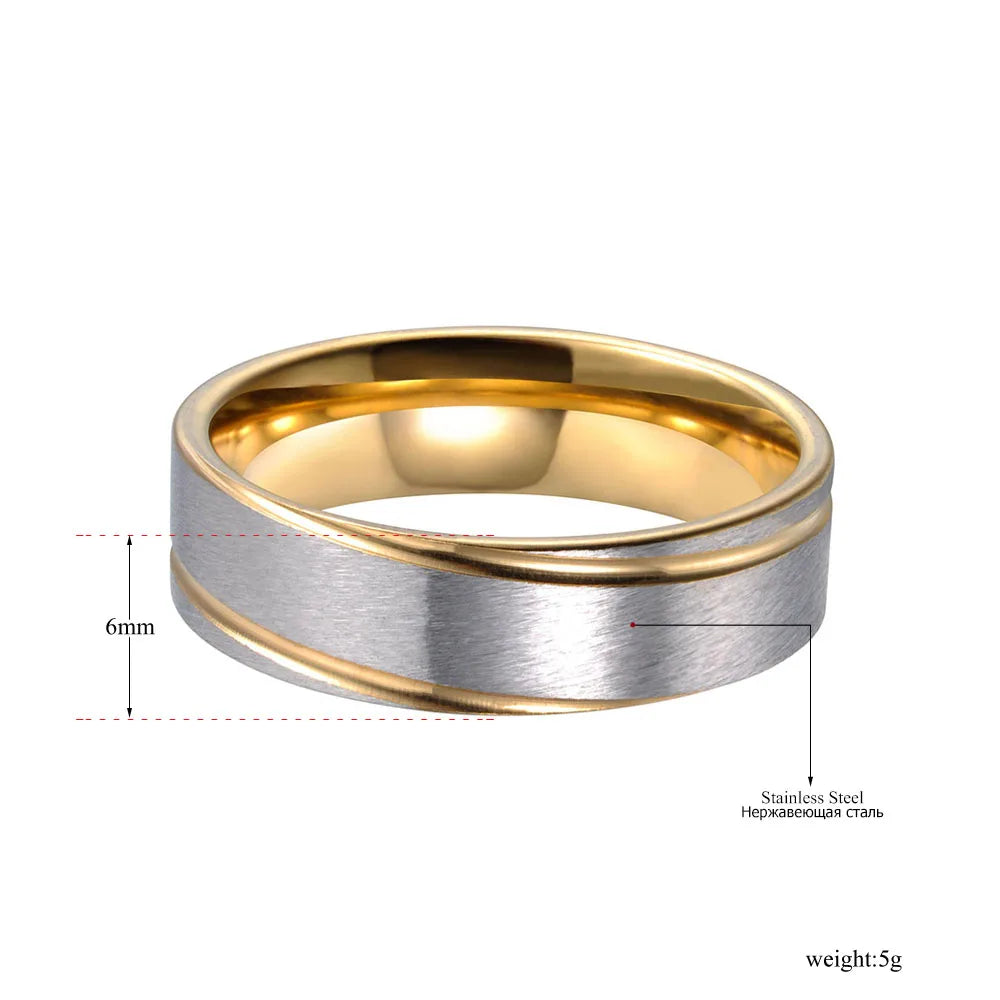Lokaer-anillos de acero inoxidable para mujer y niña, sortija de boda de aniversario cepillado esmerilado, joyería Anneau R19038