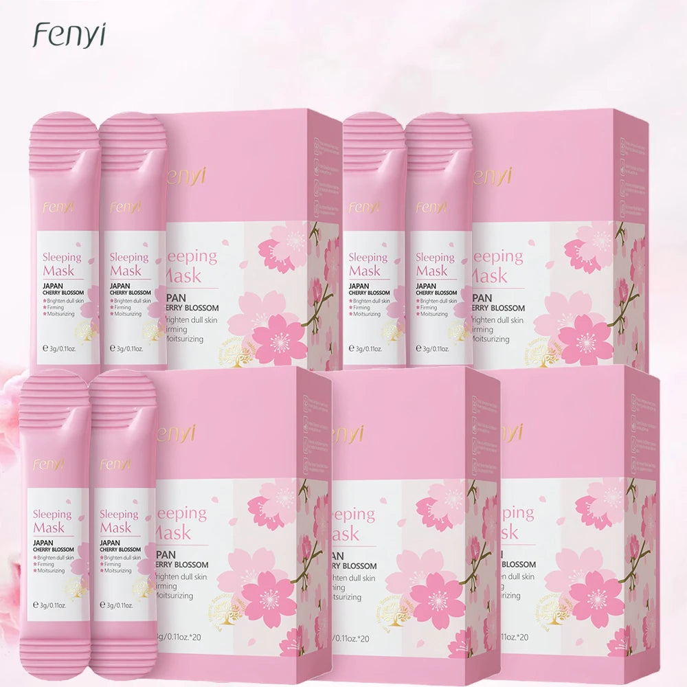 100 Uds Sakura mascarillas hidratantes para dormir crema de noche de viaje nutritiva Facial mejora la rugosidad y la sequedad productos para el cuidado de la piel