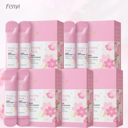 100 Uds Sakura mascarillas hidratantes para dormir crema de noche de viaje nutritiva Facial mejora la rugosidad y la sequedad productos para el cuidado de la piel