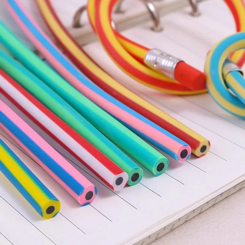 Lápiz mágico Flexible con goma de borrar para niños, papelería para estudiantes, suministros de oficina para la escuela, novedad creativa