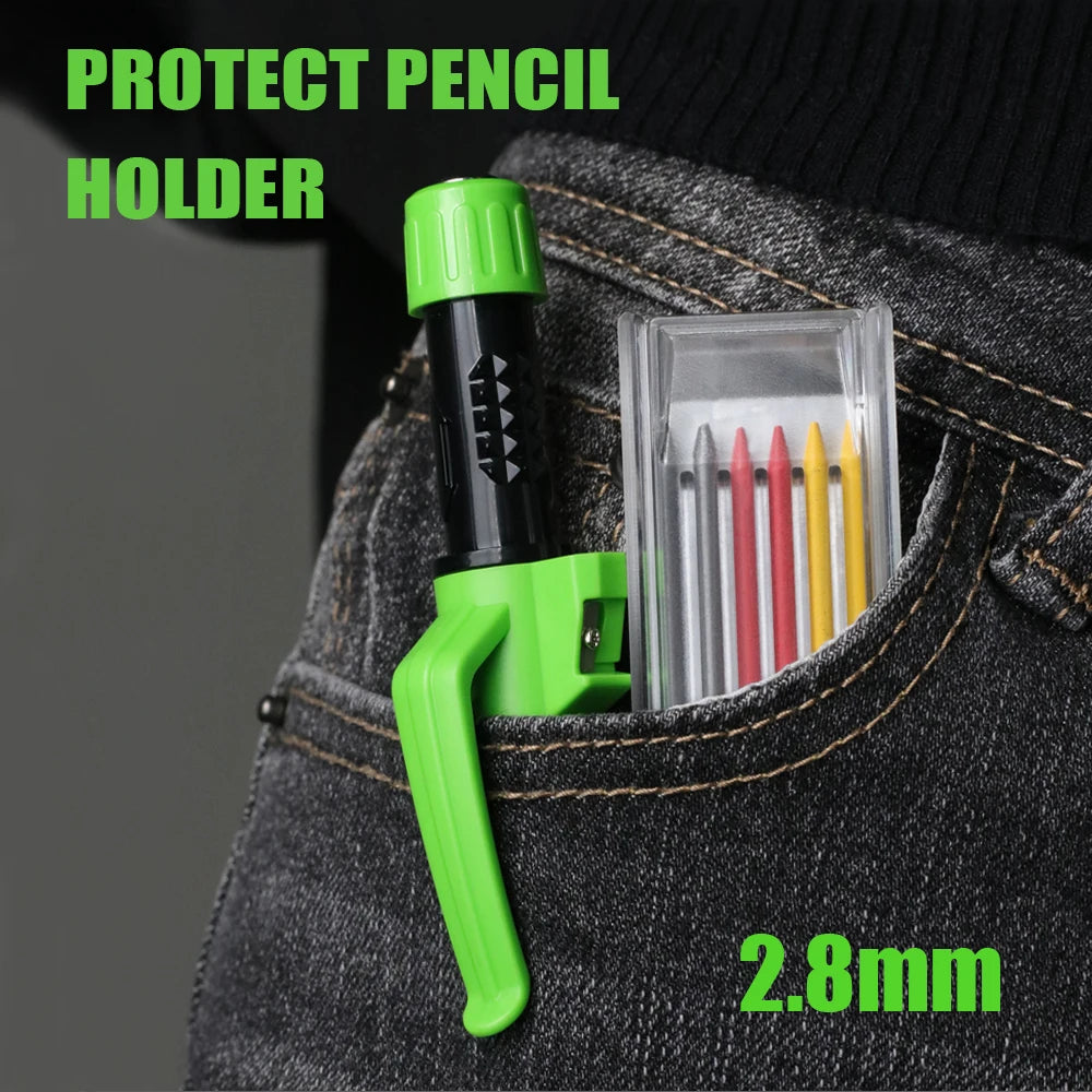 Nuevo Juego de Lápices de Carpintero Creativos de 55 mm de Largo con 50 Recambios de Mina, Lápiz de Marcado para Trabajos en Madera de 2.8 mm, Herramienta de Dibujo para Arquitectos
