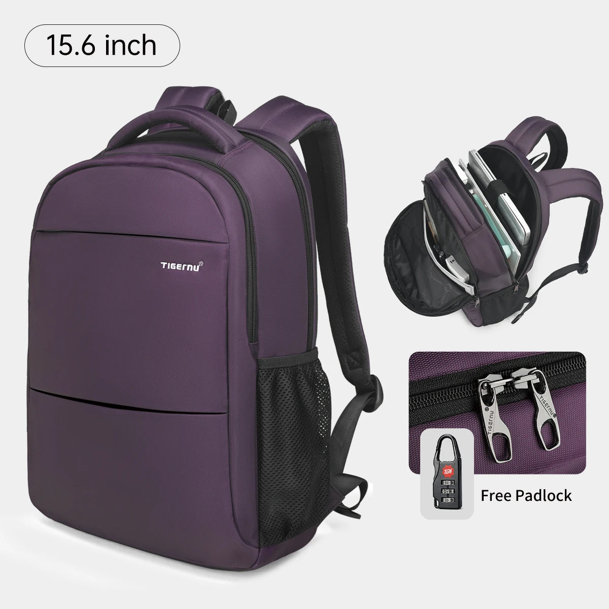 Tigernu, Mochilas de viaje informales de gran capacidad para mujer, mochila impermeable para ordenador portátil de 15,6 ", mochila escolar para mujer, Mochilas