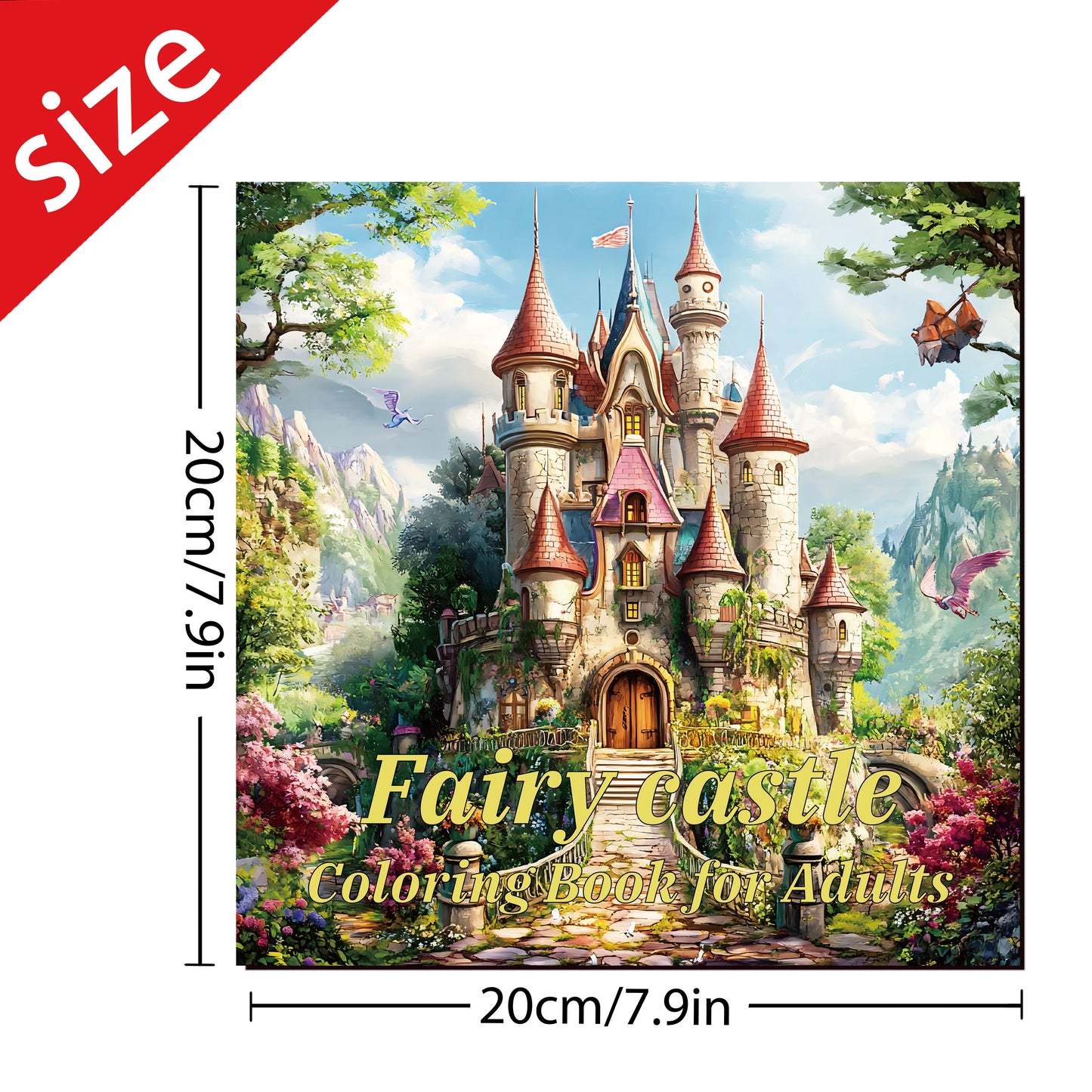 Libro para colorear Castillo de hadas, regalo de 20 páginas para fiesta de cumpleaños, alivia el estrés, mata el tiempo, pintura de Graffiti, libro de dibujo artístico