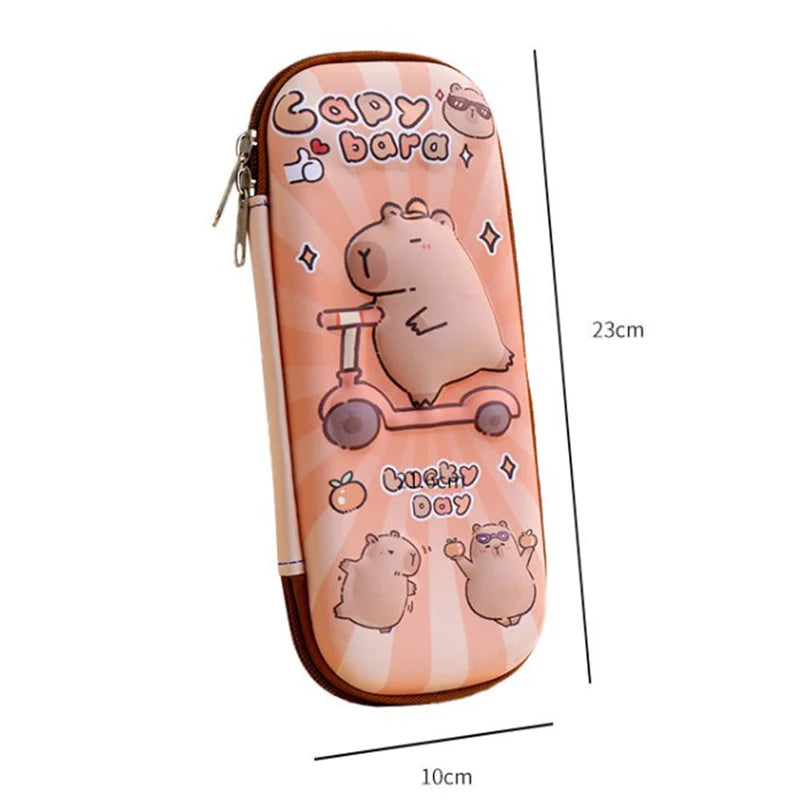 Estuche para lápices Capybara 3D, resistente a caídas, impermeable, útiles escolares para estudiantes, bolsa para bolígrafos multifunción de gran capacidad, papelería