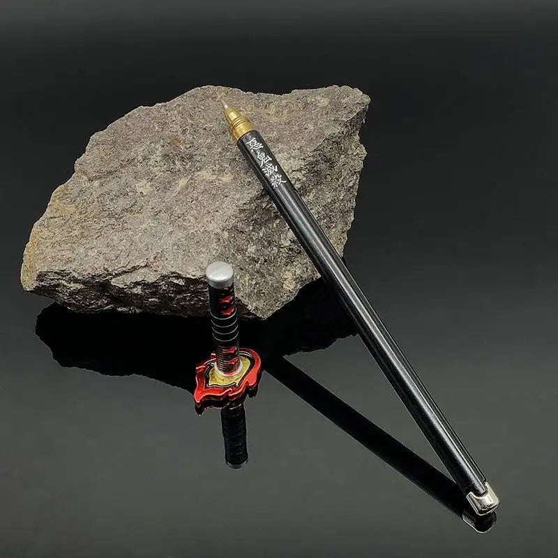 Bolígrafos de Gel Demon Slayer Nichirin Blade, bolígrafo de firma de Metal de Anime de 0,5mm, papelería negra, suministros escolares y de oficina, regalo de escritura