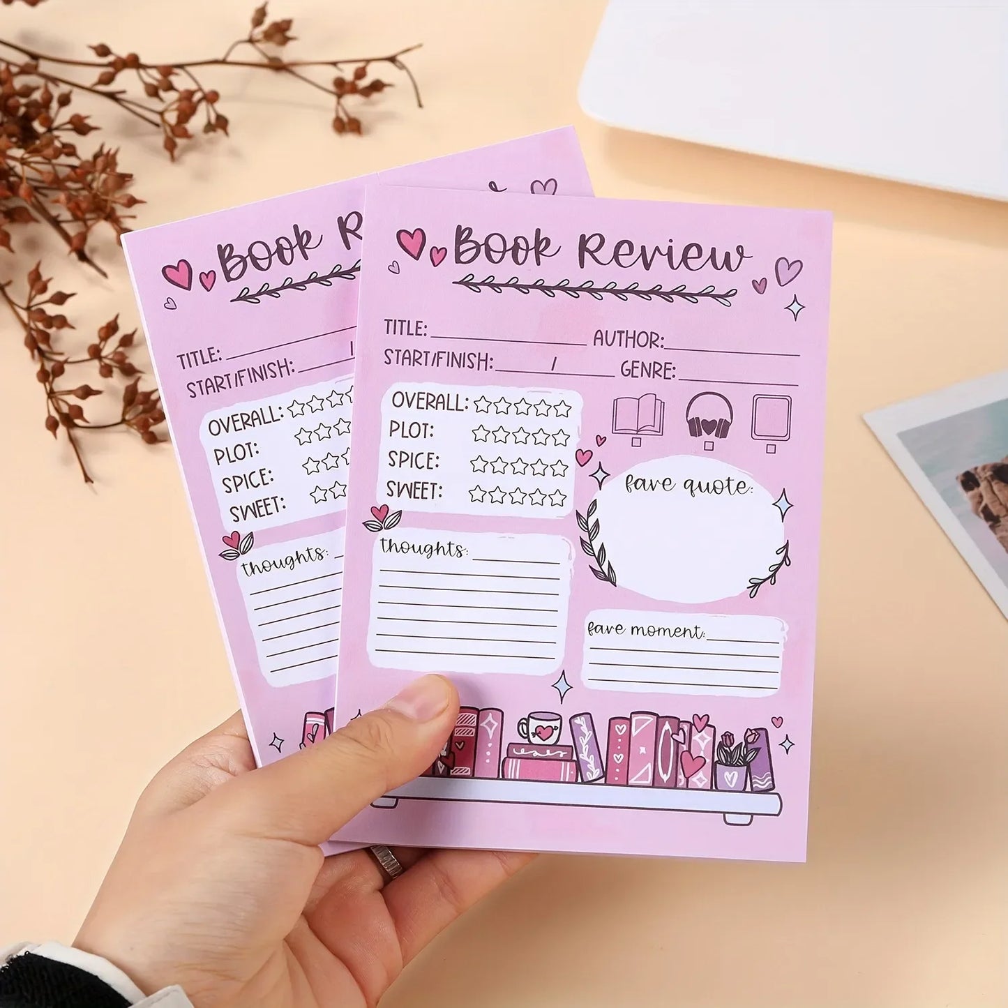 Bloc de notas divertido para reseñas de libros, 1/2 unidades, regalo perfecto para amantes de los libros y uso diario en la oficina, ideal para organizar ideas y notas.