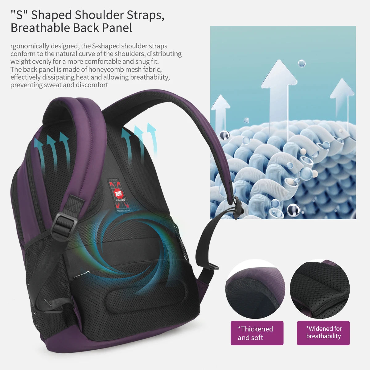 Tigernu, Mochilas de viaje informales de gran capacidad para mujer, mochila impermeable para ordenador portátil de 15,6 ", mochila escolar para mujer, Mochilas