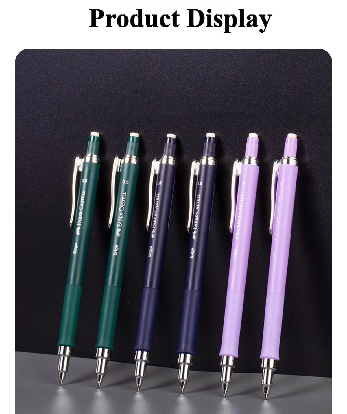 Lápiz mecánico FABER-CASTELL, lápiz de dibujo automático de 0,5 m con adhesivo de agarre suave, suministros escolares para estudiantes de escritura