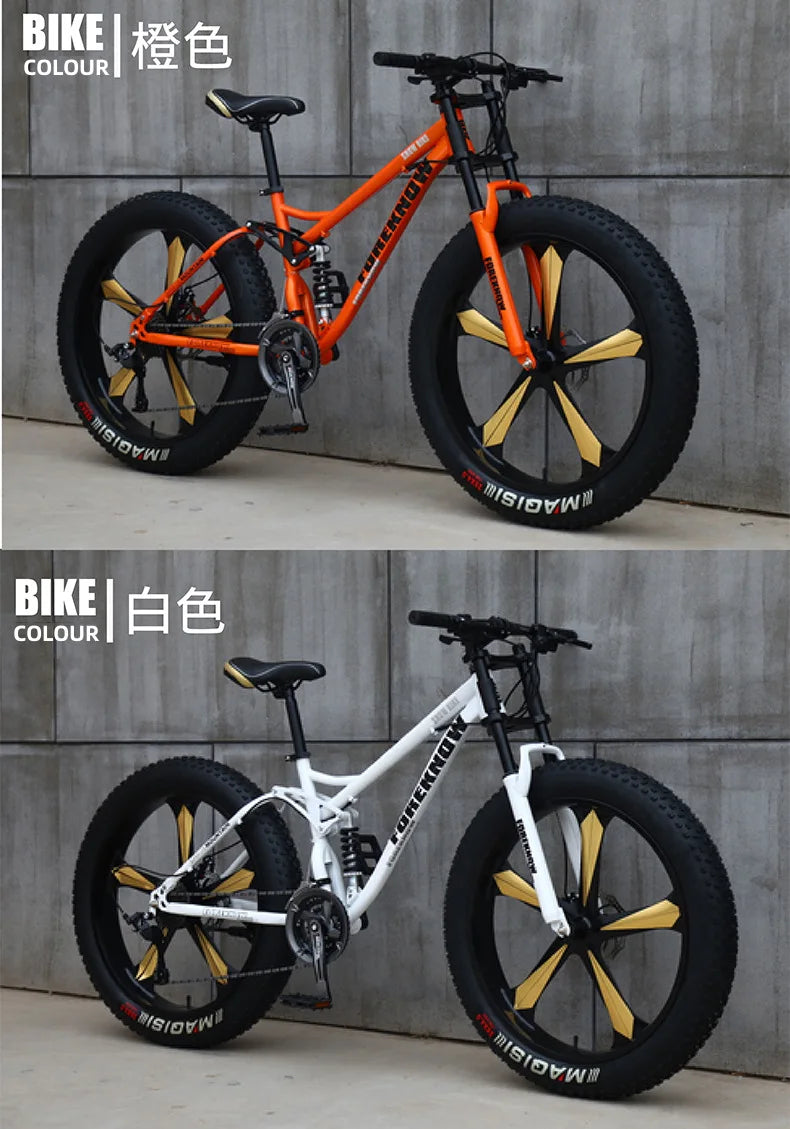 Bicicleta de Montaña todoterreno de velocidad Variable para playa, nieve, absorción de impacto, neumático Extra ancho 4,0 grande para adultos, bicicleta Unisex para estudiantes