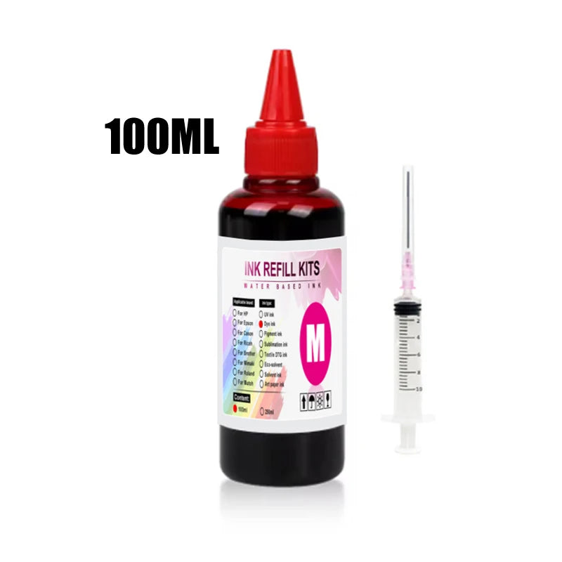 Kit de tinta de tinte Universal BK C M Y, 100ml, Compatible con HP, Canon, Epson, Brother, cartuchos de tanque de impresora de inyección de tinta de escritorio, CISS