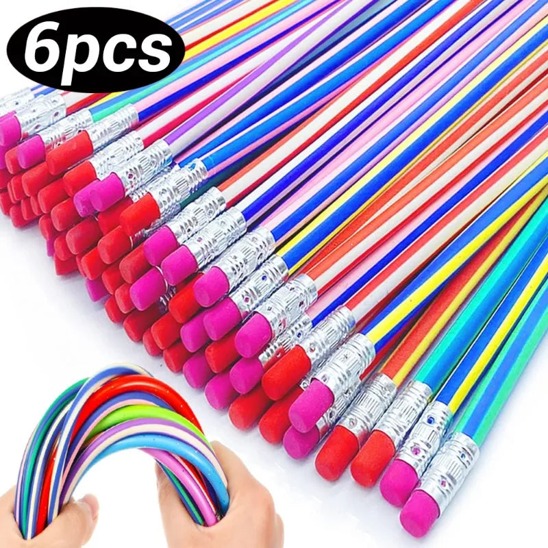 Lápiz mágico Flexible con goma de borrar para niños, papelería para estudiantes, suministros de oficina para la escuela, novedad creativa