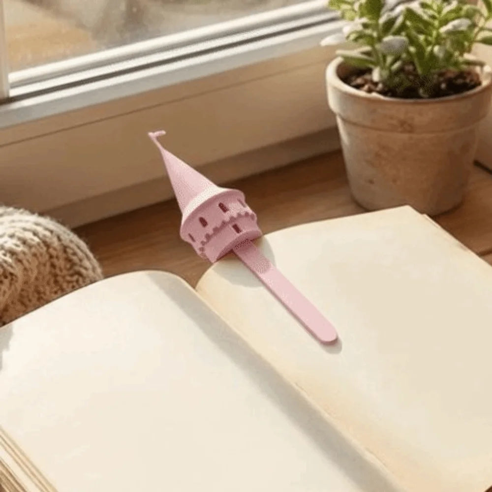 Adorables Marcadores de Libros con Forma de Castillo Mágico Impresos en 3D, Divertidos y Novedosos, Adornos Hechos a Mano, Herramienta de Lectura, Papelería de Oficina