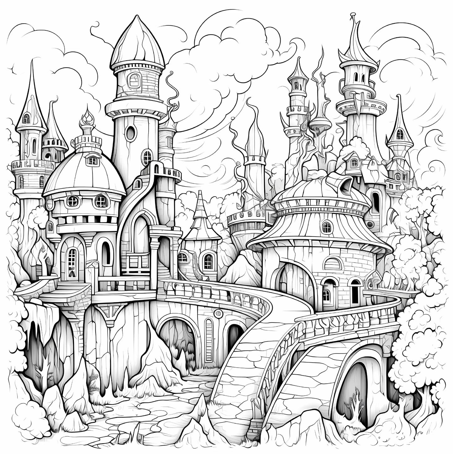 Libro para colorear Castillo de hadas, regalo de 20 páginas para fiesta de cumpleaños, alivia el estrés, mata el tiempo, pintura de Graffiti, libro de dibujo artístico