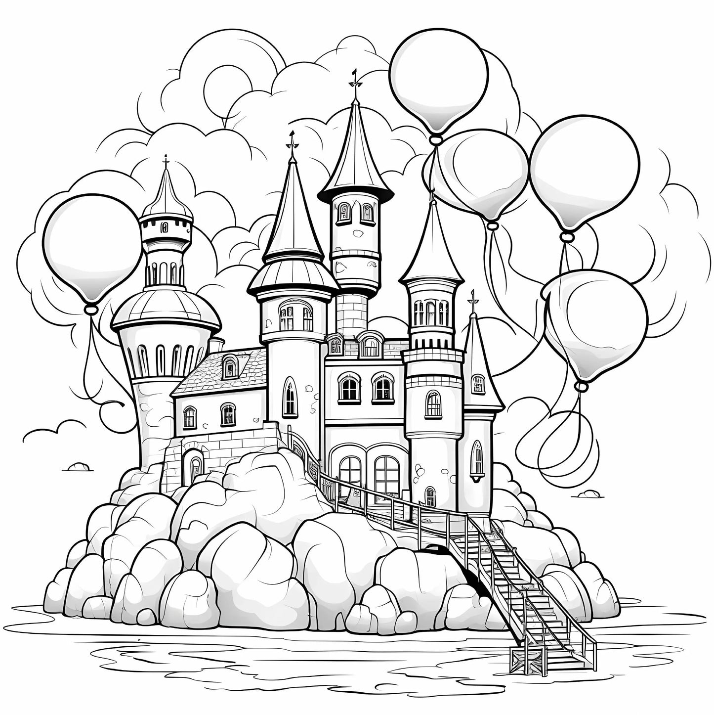 Libro para colorear Castillo de hadas, regalo de 20 páginas para fiesta de cumpleaños, alivia el estrés, mata el tiempo, pintura de Graffiti, libro de dibujo artístico