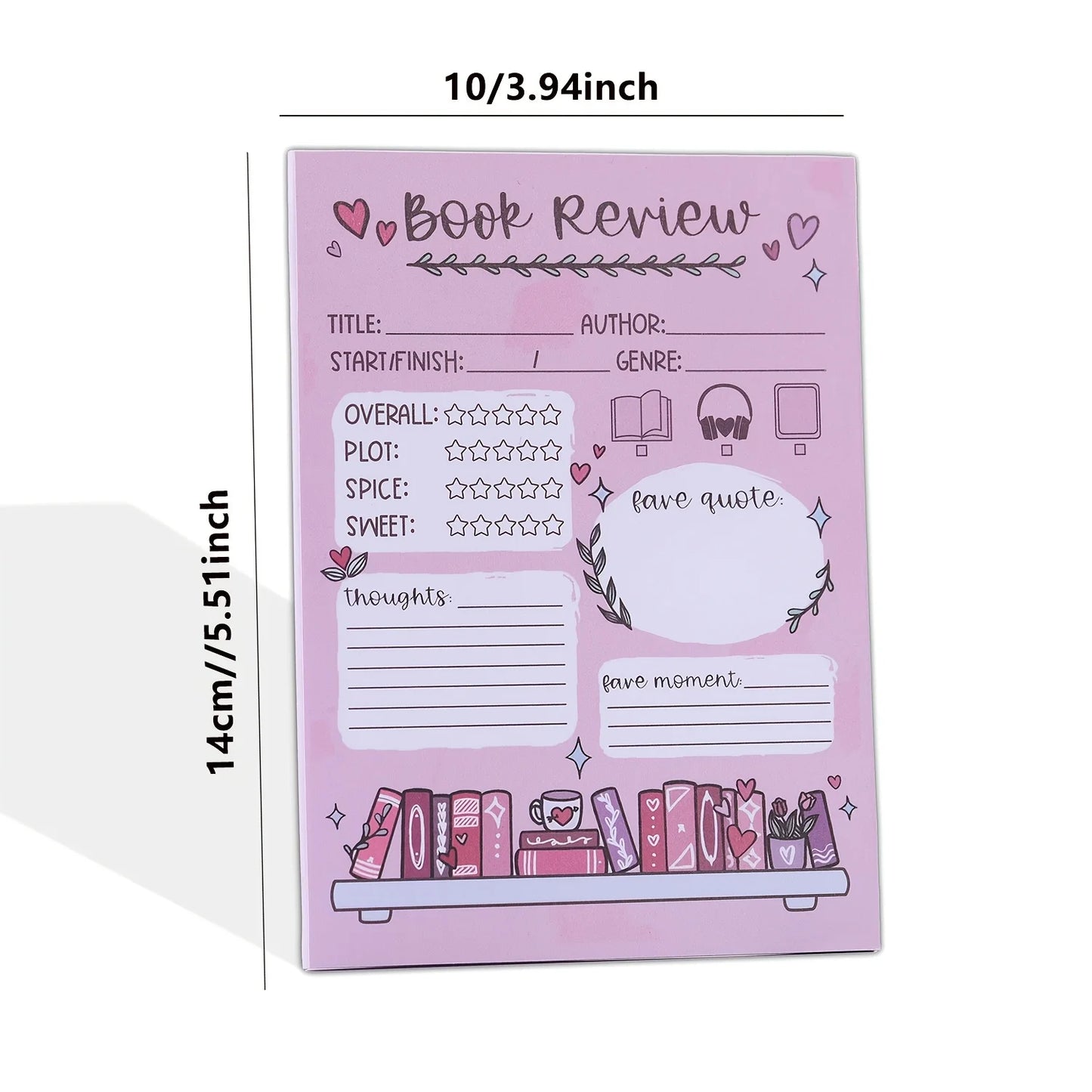 Bloc de notas divertido para reseñas de libros, 1/2 unidades, regalo perfecto para amantes de los libros y uso diario en la oficina, ideal para organizar ideas y notas.