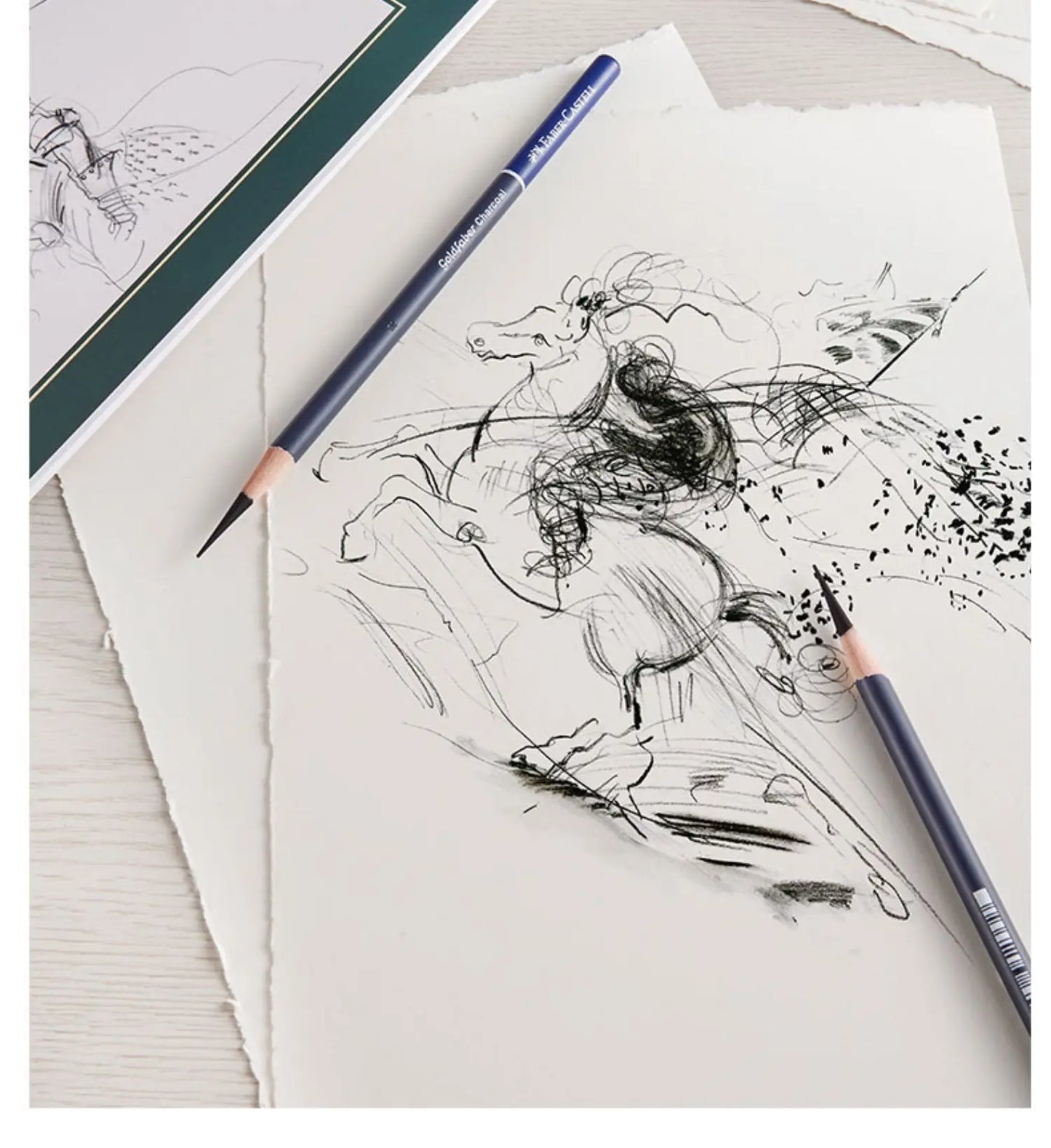 Juego de lápices de carbón profesionales Faber Castell, 5/12 piezas, lápices suaves, medianos y duros para dibujar, dibujar y sombrear